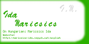 ida maricsics business card